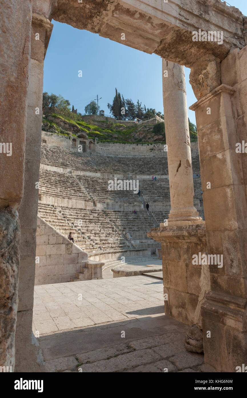 Théâtre romain, Amman, Jordanie, Moyen-Orient Banque D'Images