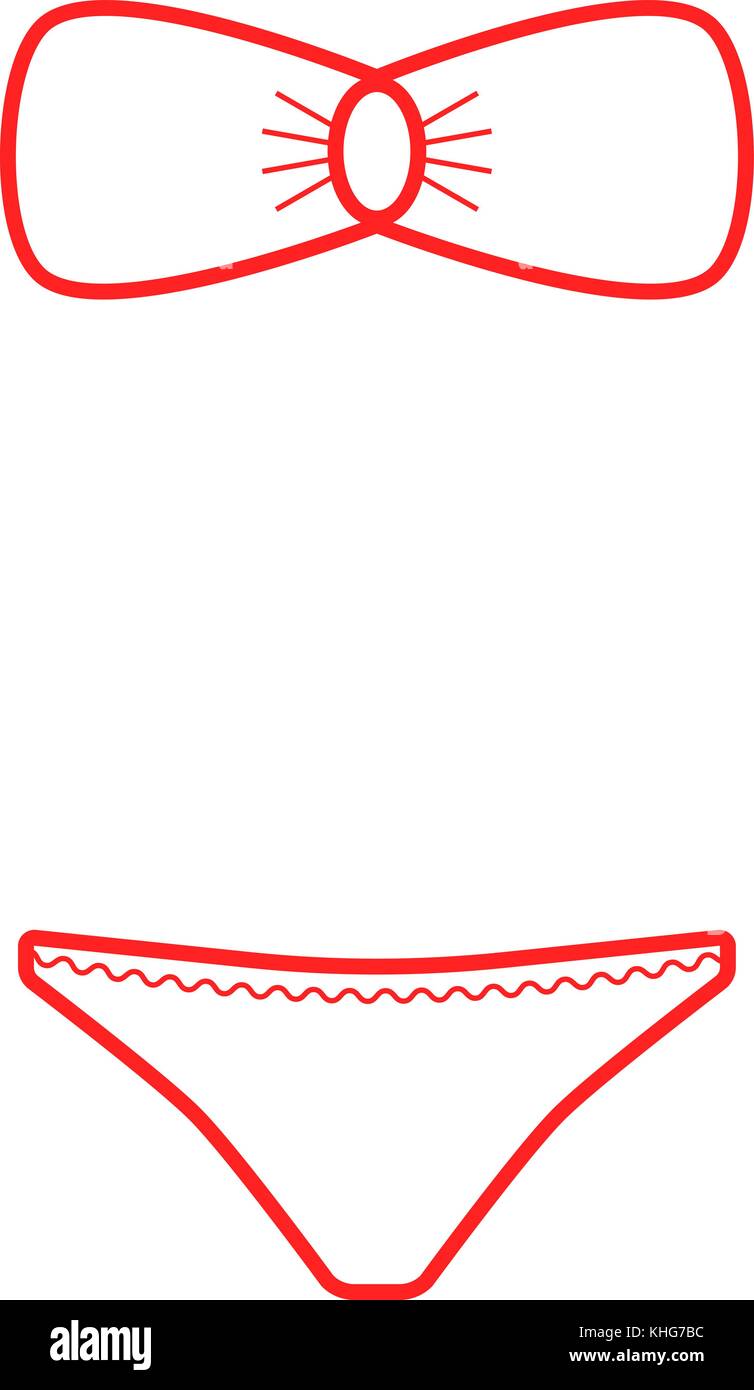 Contour rouge maillot de bain Illustration de Vecteur