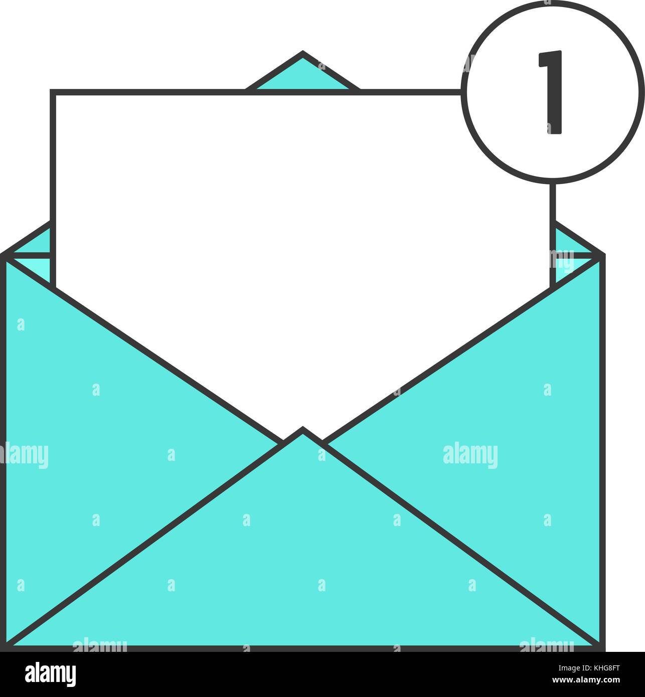 Aperçu de l'icône de notification e-mail vert Illustration de Vecteur