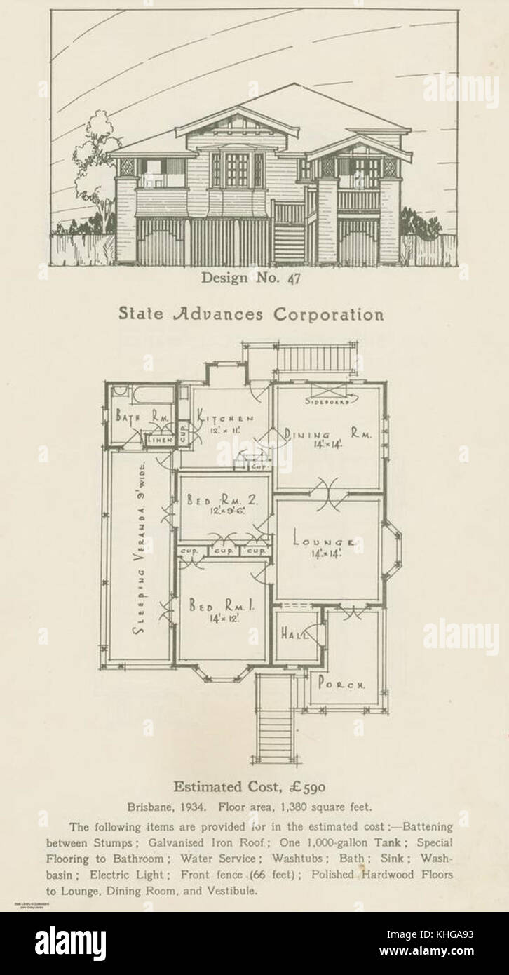 2228950 Dimensions d'information et le plan de conception de la chambre no. 47 à partir de l'État Avances Corporation, 1934 Banque D'Images