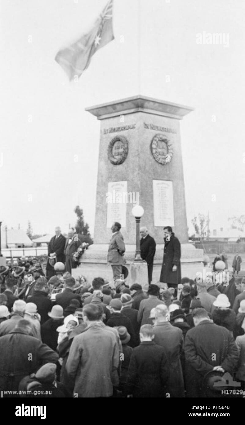 Dévoilement de la WW1 Leeton monument mémorial de guerre Banque D'Images