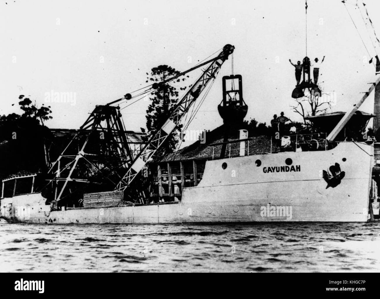 1 15750 Gayundah accosté au quai du charbon, Brisbane, 1946 Banque D'Images