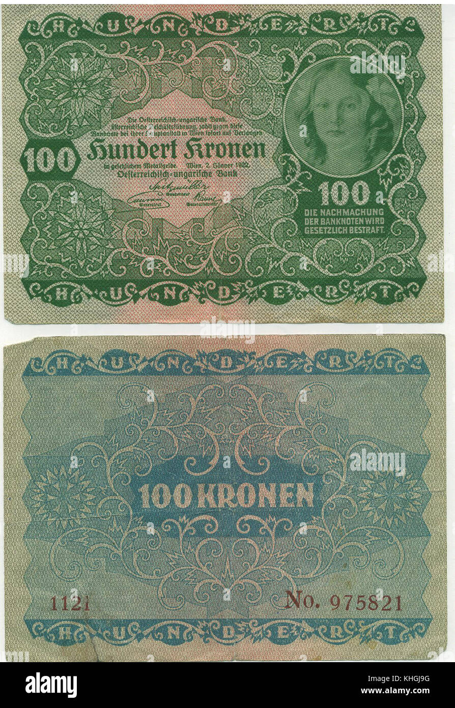 Koron 100Aust-Weg1922 Banque D'Images