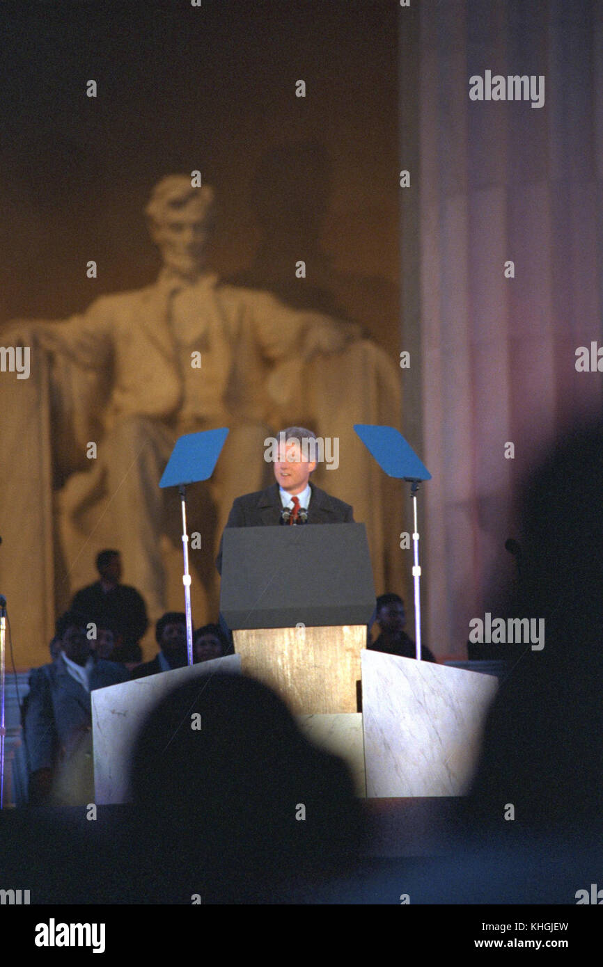 1993 Discours d'investiture Clinton Banque D'Images