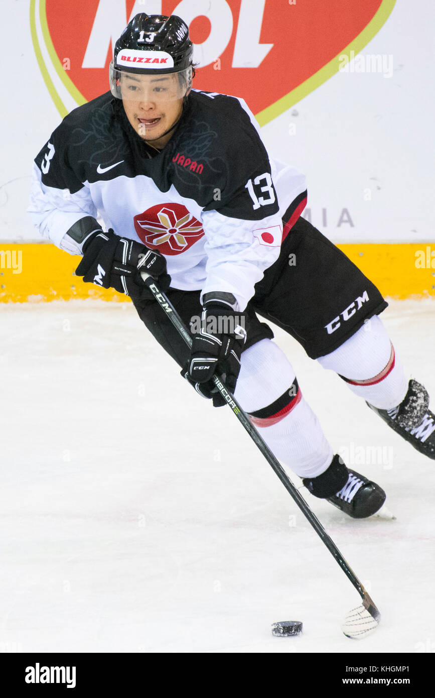 Budapest, Hongrie. Nov 11, 2017. ∫aehiromichi terao (JPN) : euro hockey sur glace Défi de hockey sur glace Hongrie 2017 match entre la Pologne 3-2 japon à tuske budapest à Budapest, Hongrie . Crédit : reiji nagayama/aflo/Alamy live news Banque D'Images