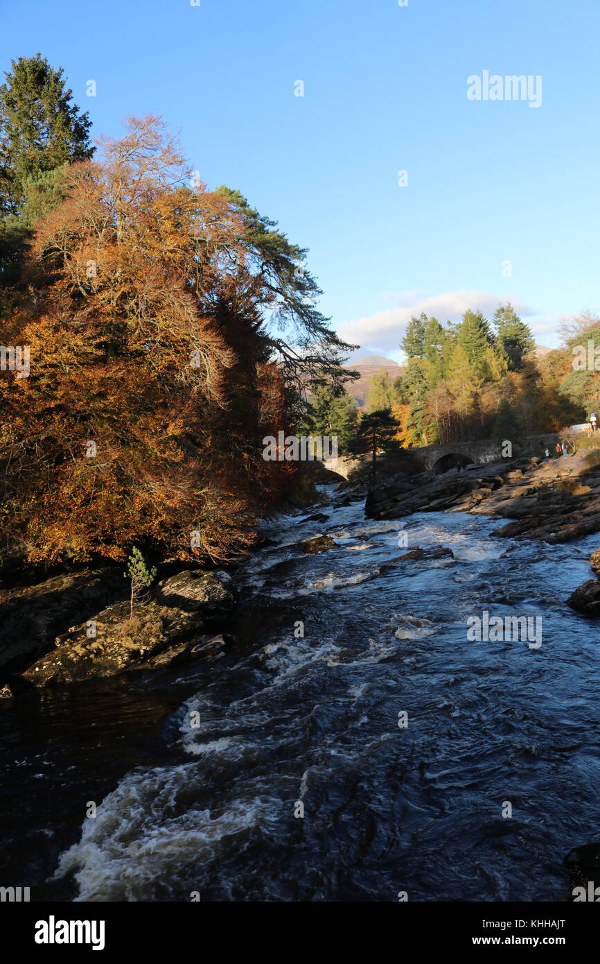 Chutes de Dochart Cascade, Killin, Ecosse Banque D'Images