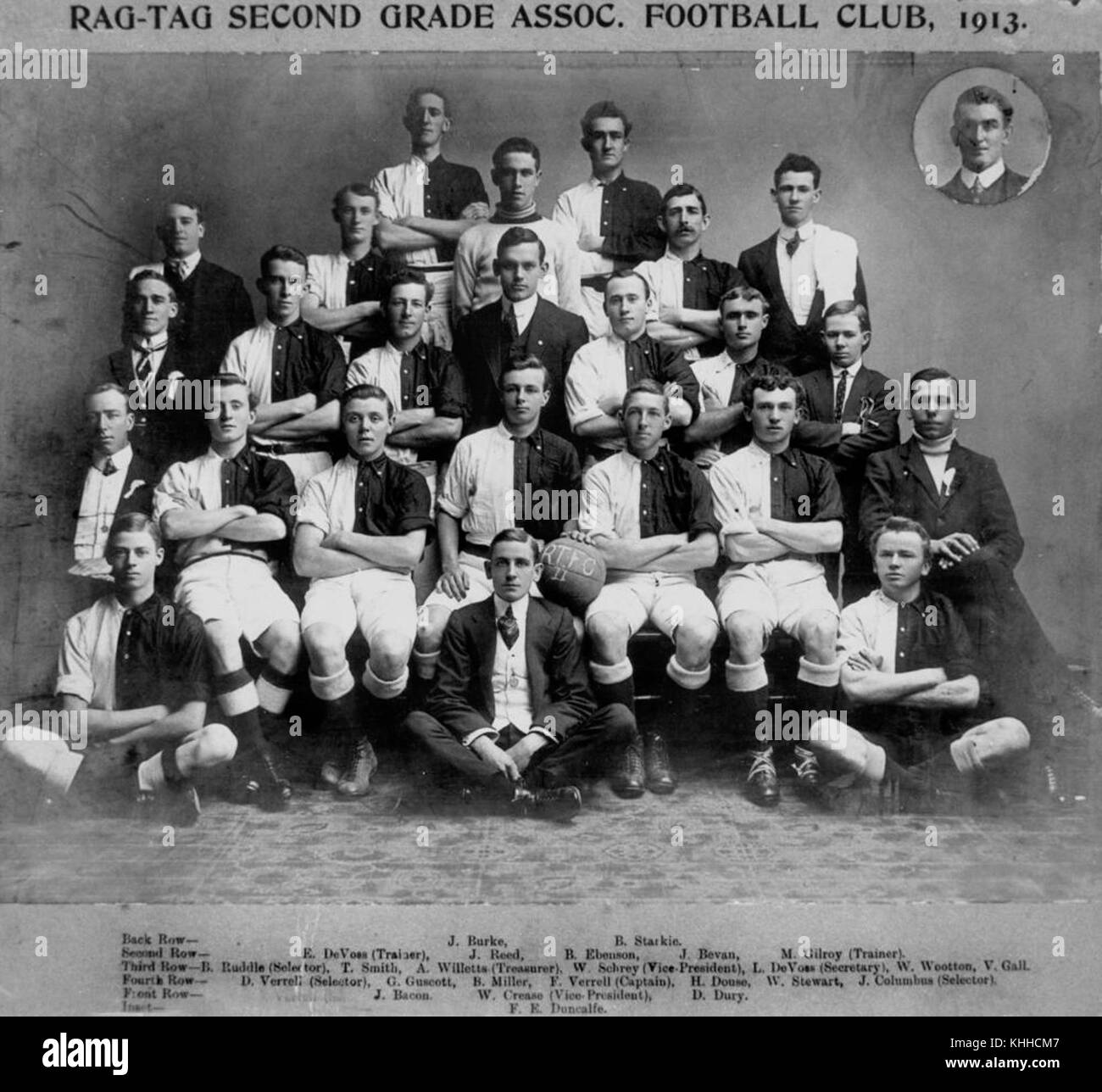 199600 rag-tag Association Football Club de deuxième catégorie, Brisbane, 1913 Banque D'Images