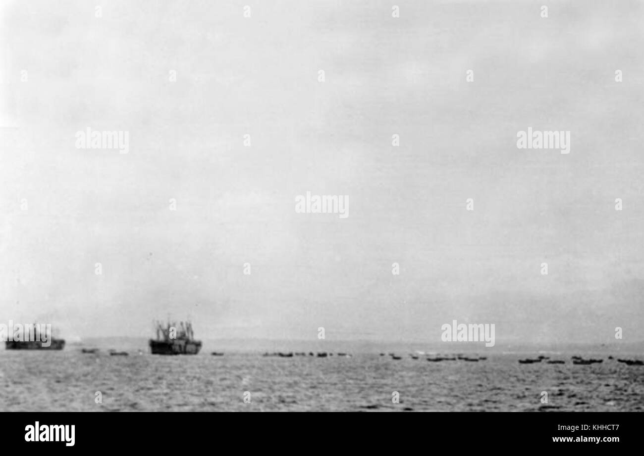 Transports nous débarquement Guadalcanal 1942 Banque D'Images
