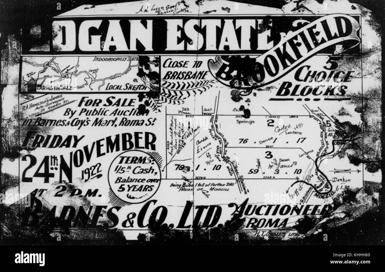 2130355 Estate plan de Logan Break, à Brookfield, Brisbane, 1922 Banque D'Images