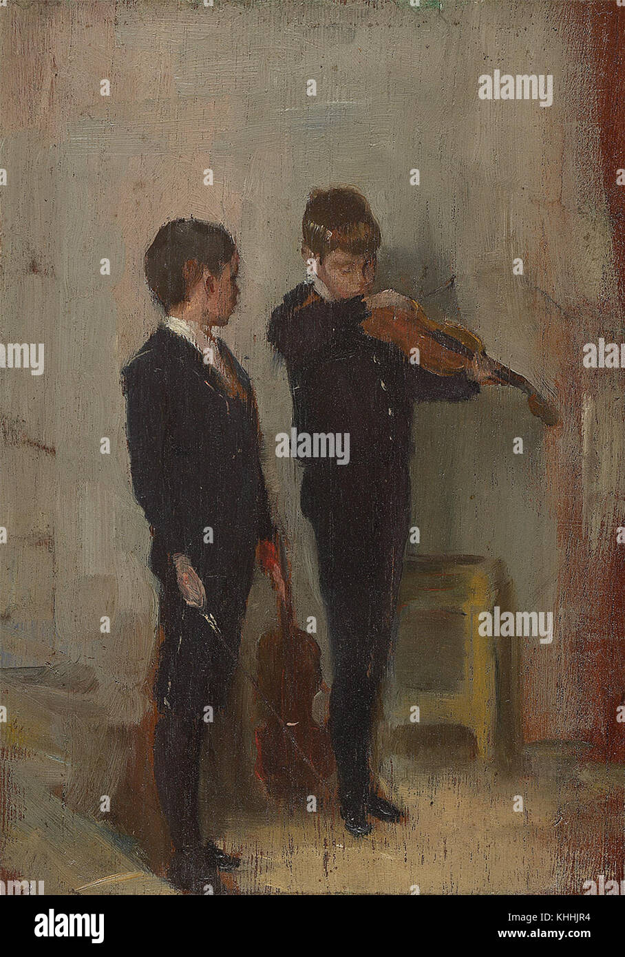 Tom Roberts leçon de violon Banque D'Images