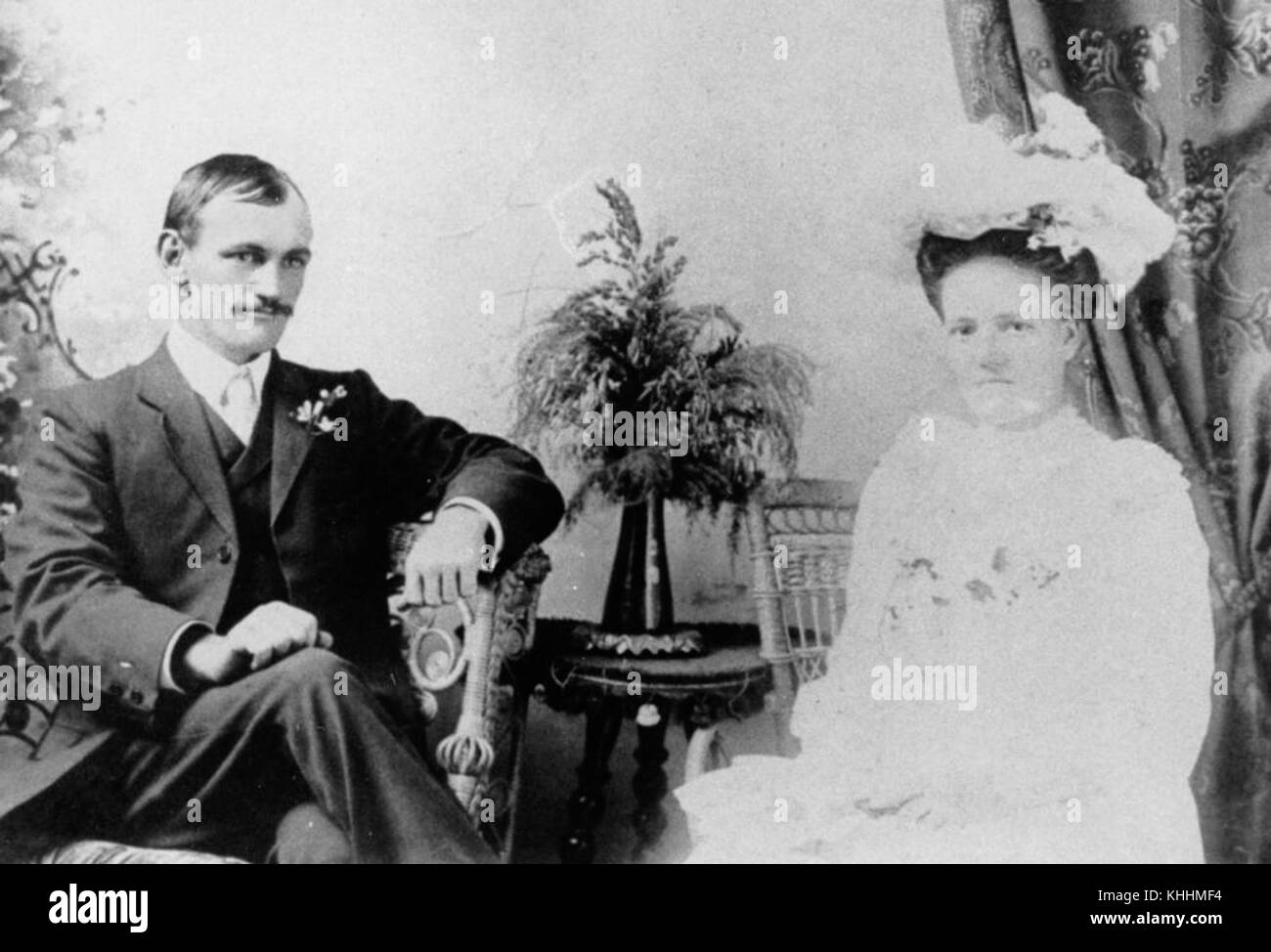 2189667 Mariage de William John et Florence Gardner 1906 Banque D'Images