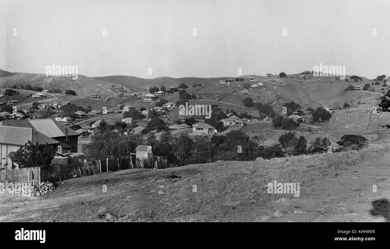 2152127 vue élevée de la ville de Mount Morgan, 1913 Banque D'Images