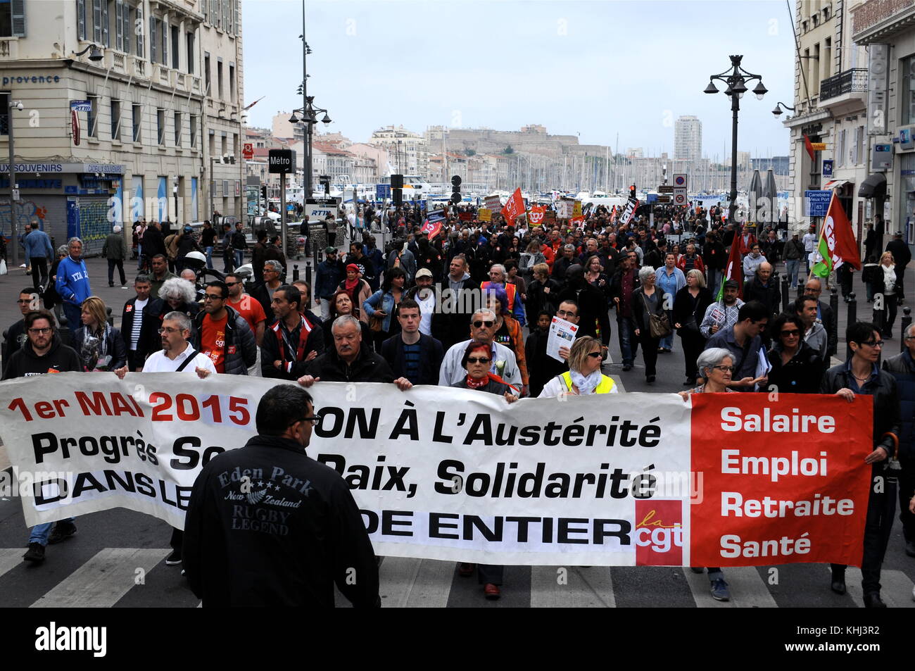 marche du 1er mai à Marseille, France Banque D'Images