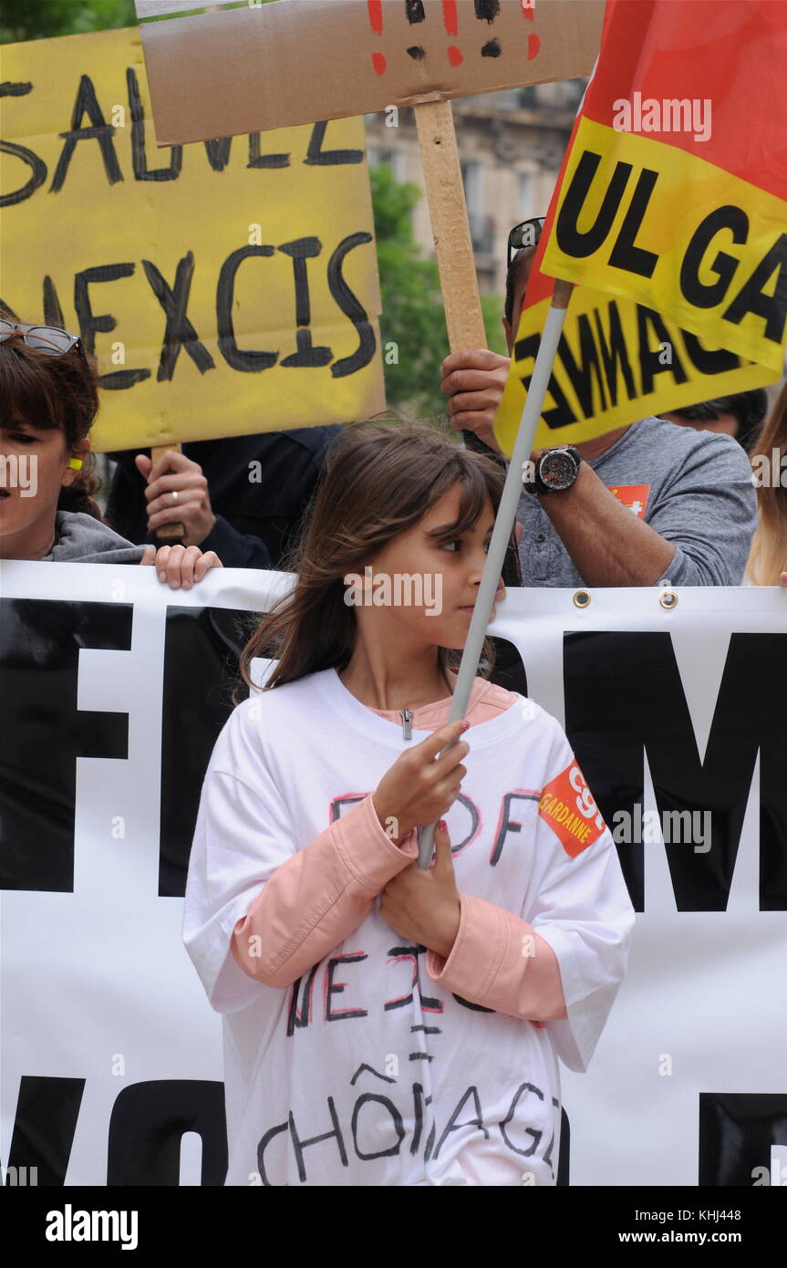 marche du 1er mai à Marseille, France Banque D'Images