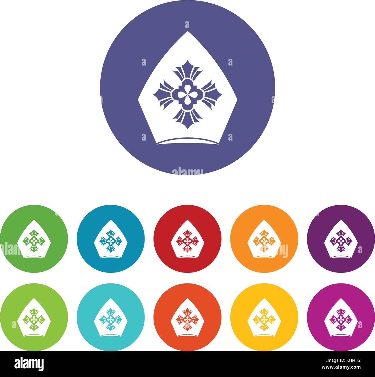 Christian hat set icons Illustration de Vecteur Christian hat set icons Illustration de Vecteur