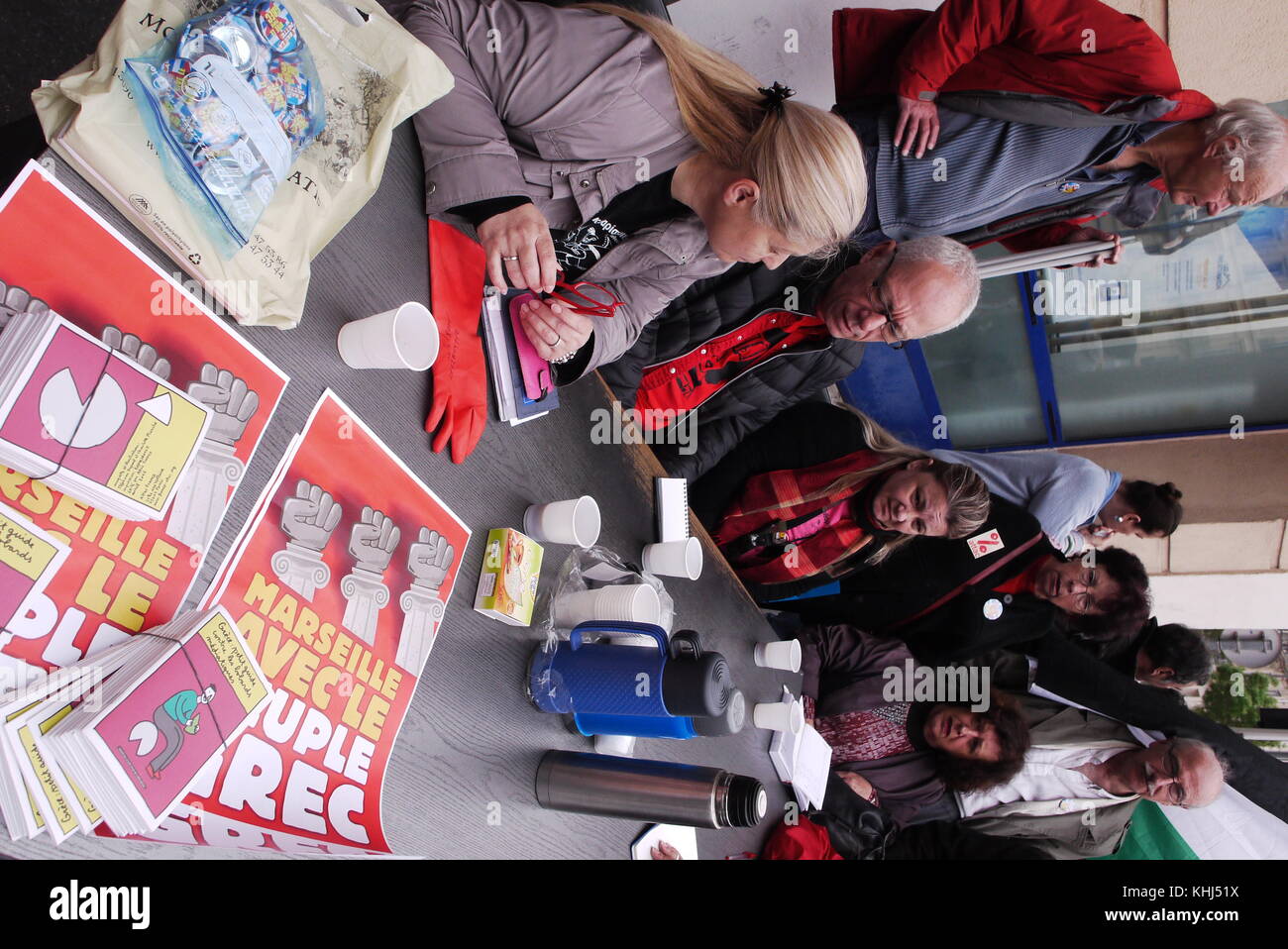 Des manifestants grecs peuvent assister à jour mars à Marseille, France Banque D'Images