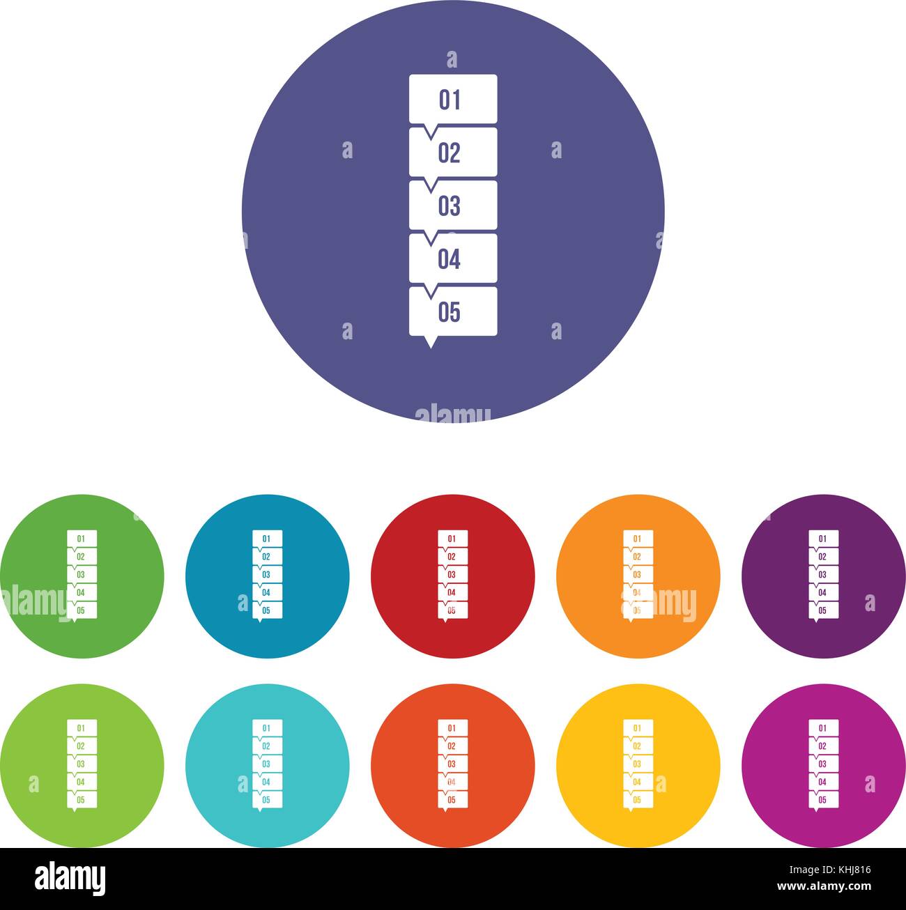 Cinq étapes infographic set icons Image Vectorielle Stock - Alamy