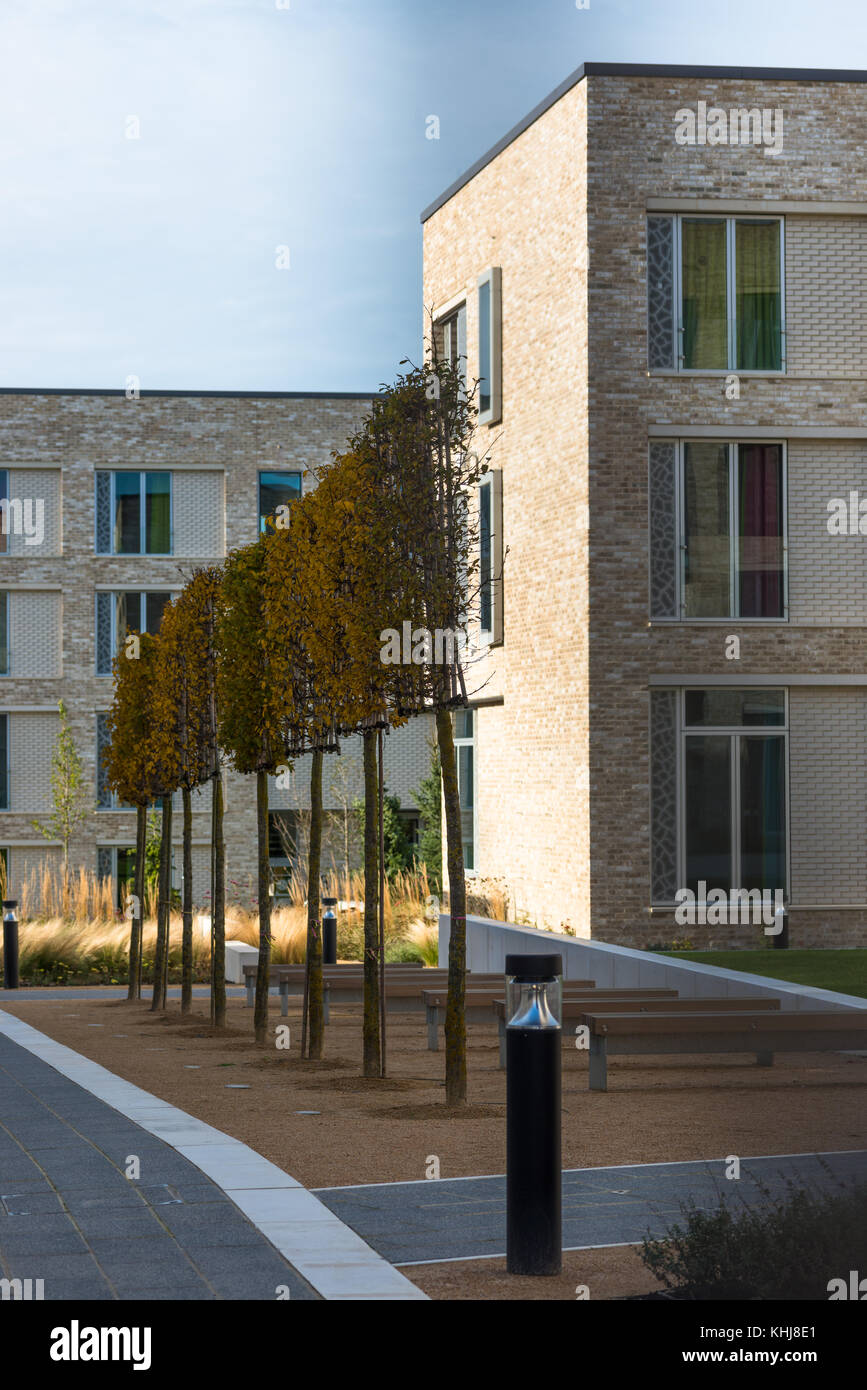 Girton College's Cour Swirles s'inscrit dans le cadre du nouveau district de Eddington étant construit à partir de zéro dans le nord-ouest de Cambridge. Cambridgeshire, Royaume-Uni. Banque D'Images