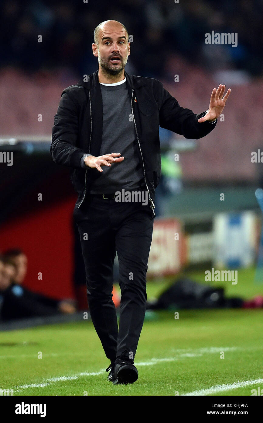 Pep Guardiola manchester naples 01-11-2017 stadio san paolo calcio ligue des champions 2017-2018 groupe f napoli - Manchester City foto andrea stacc Banque D'Images