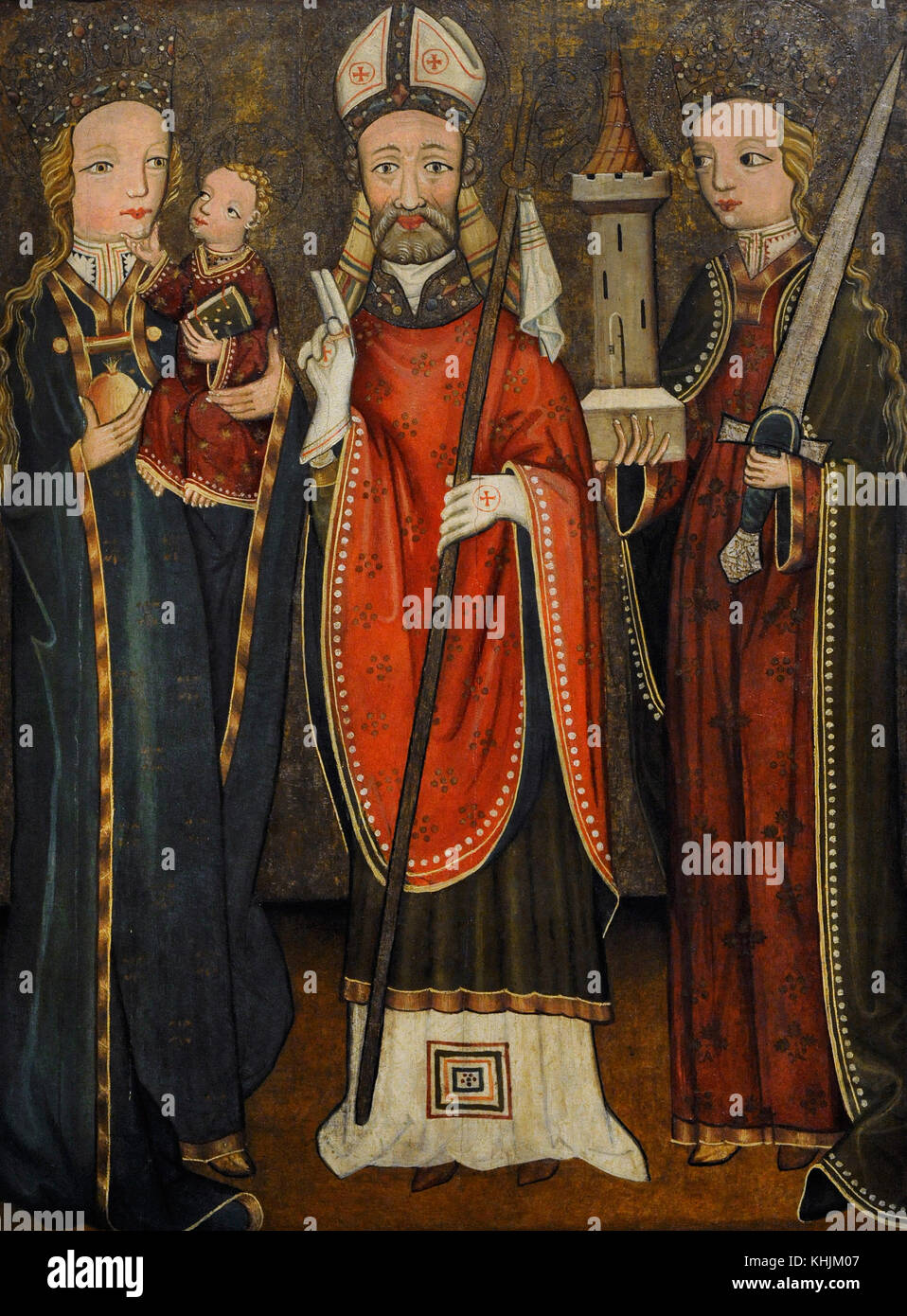 La sainte conversation avec saint Nicolas, 1440-1450 tempera sur panneau.. wilcza gorna, Pologne. musée de Silésie. Katowice. Pologne. Banque D'Images