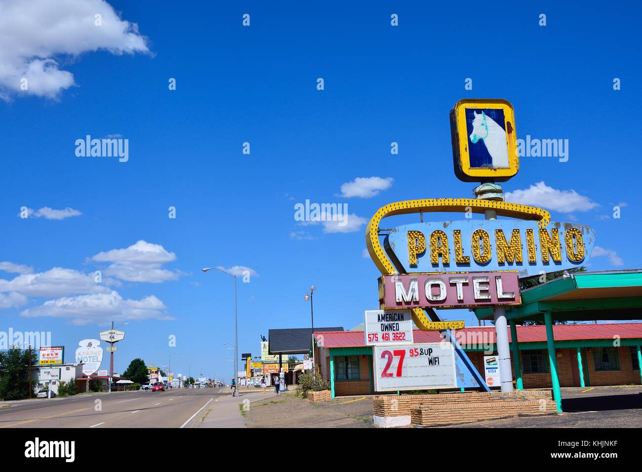 Tucumcari, New Mexico - 21 juillet : palomino motel sur l'historique route 66 le 21 juillet 2017 à tucumcari, New Mexico. Le palomino motel est au service de tr Banque D'Images