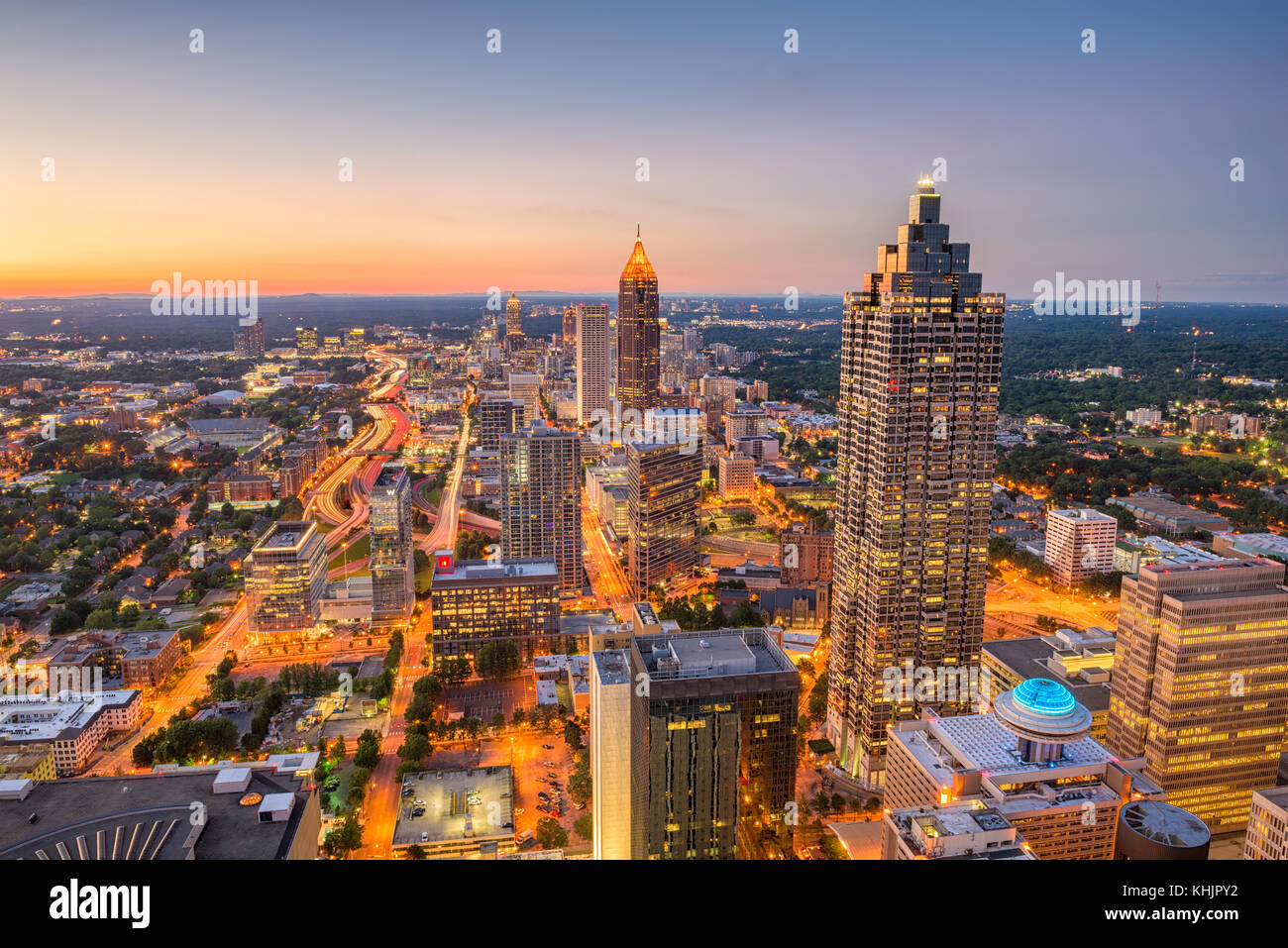 Atlanta, Georgia, USA sur le centre-ville. Banque D'Images