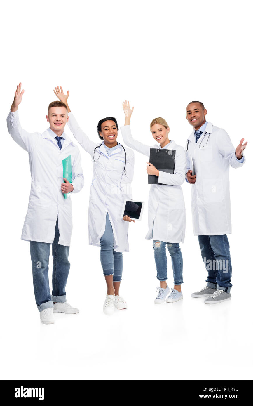 Cheerful doctors multiethnique Banque D'Images