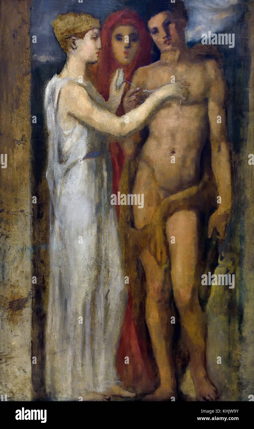 Le fil d'Ariane le fil d'Ariane - 1889 Henri Cros 1840-1907 Français, France. Ariadne ( dans la mythologie grecque, était la fille de Minos, Roi de Crète, fils de Zeus, et Minos' reine Pasiphaë, fille d'Helios. ) Banque D'Images