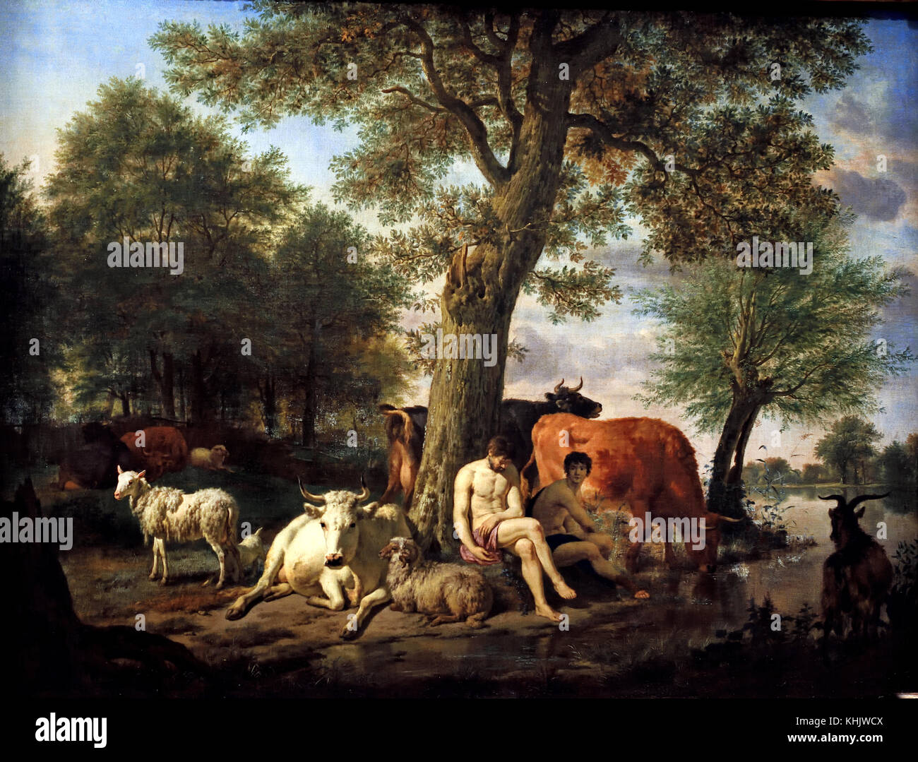 Le mercure, Argus (ARGOS) et Io 1665 Adriaen van de Velde 1636 - 1672 Le Néerlandais Pays-Bas ( la mythologie grecque ) Banque D'Images