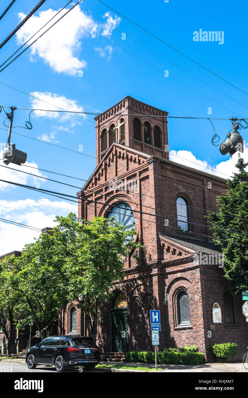 Portland, Oregon, USA - 9 juin 2017 : L'église Saint-Marc Banque D'Images