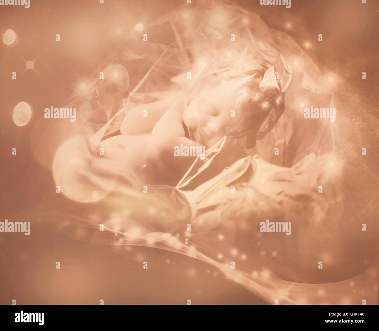 Magic image d'ange du sommeil en couleurs sépia d'offres de rêver et le dévouement des idées Banque D'Images