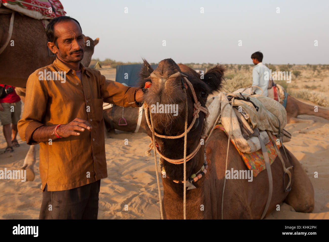 Randonnée chamelière, Inde Banque D'Images