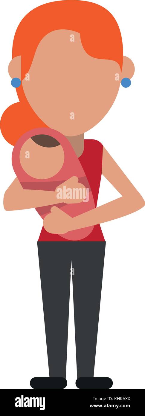 Woman with baby in arms Illustration de Vecteur