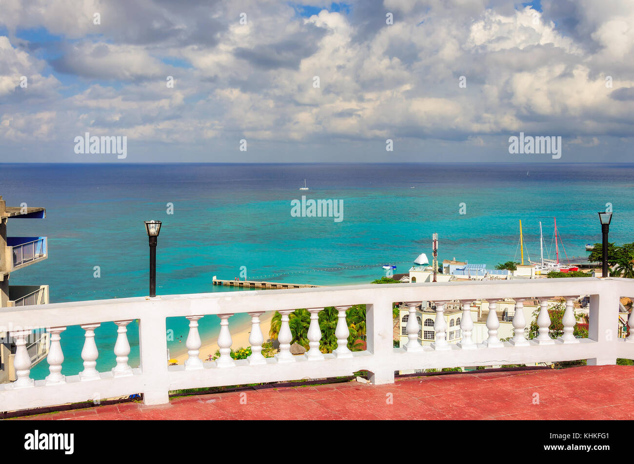 Montego Bay, Jamaïque - belle vue sur mer des Caraïbes Banque D'Images