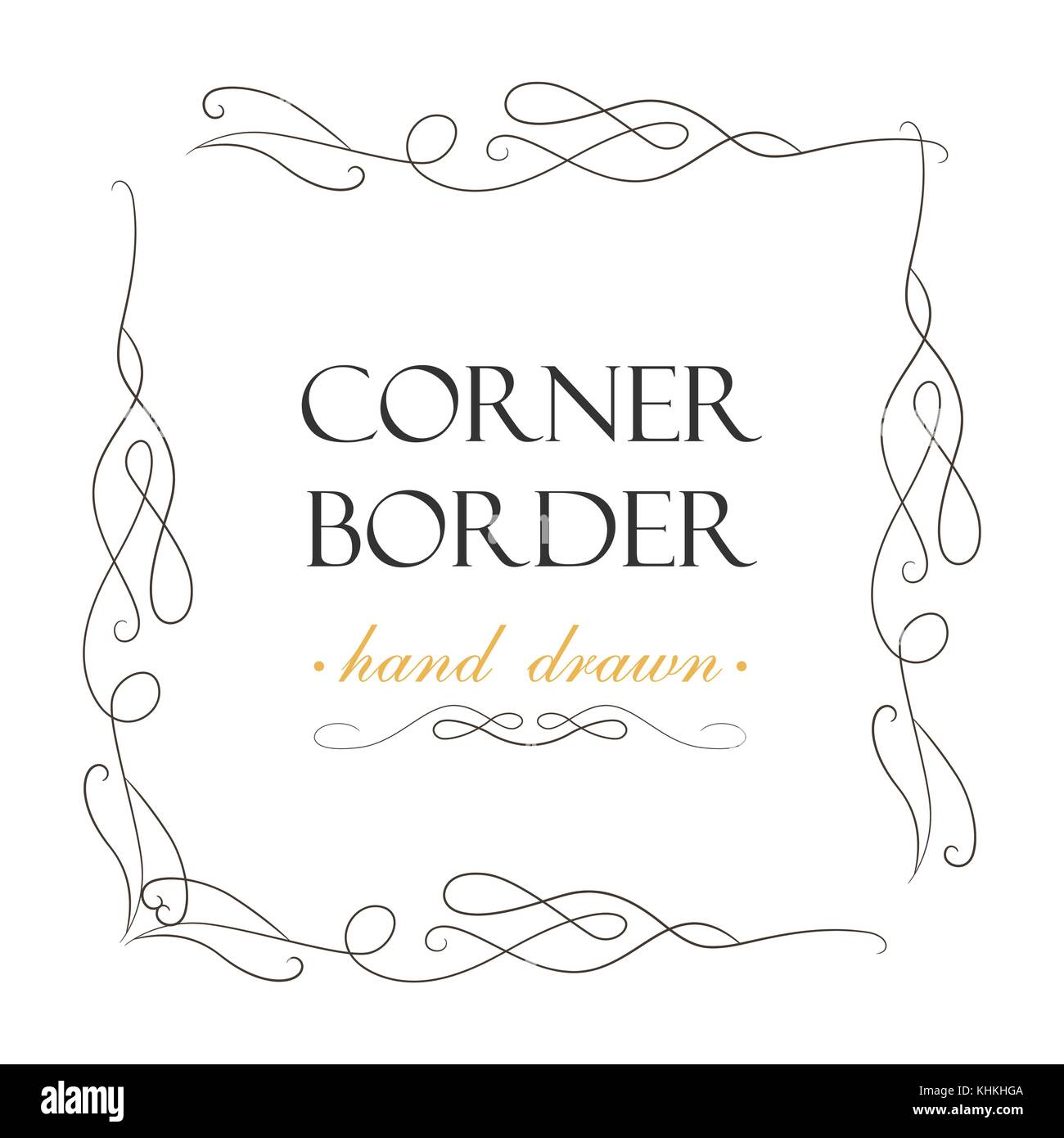Vector Hand Drawn Epanouir Diviseur De Texte De L Element De Design Graphique Designer Vintage Corner De La Bordure Des Carte D Invitation De Mariage Decoration Calligraphy E Image Vectorielle Stock Alamy