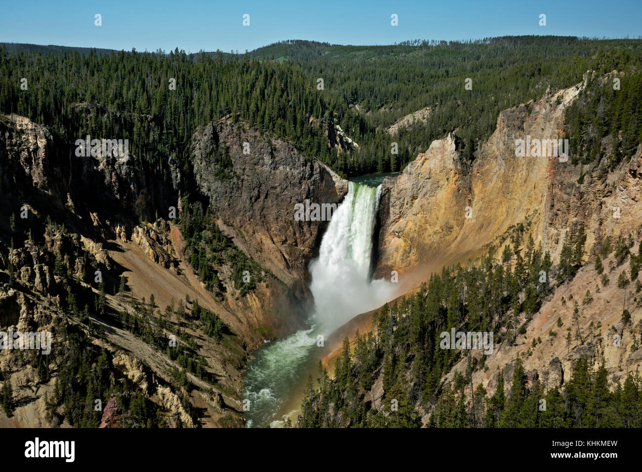 Wy02632-00...wyoming - lower falls de lookout point dans le grand canyon du Yellowstone Parc national de Yellowstone. Banque D'Images