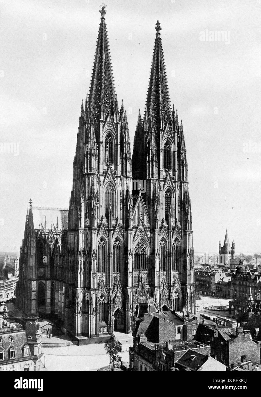 Cathédrale de Cologne, Allemagne, 1922. Banque D'Images