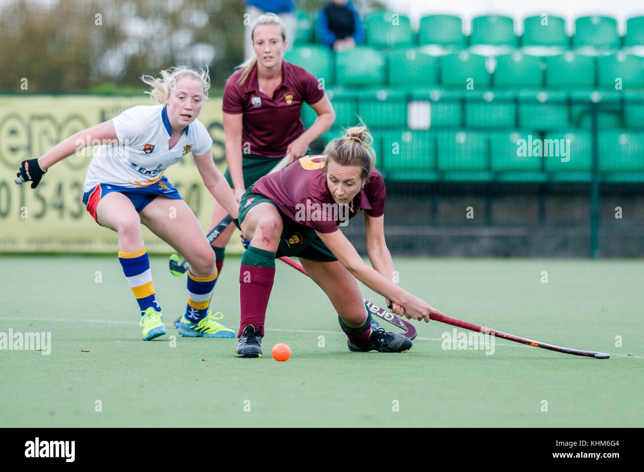 Féminine de hockey sur gazon, Staffordshire, England, UK Banque D'Images