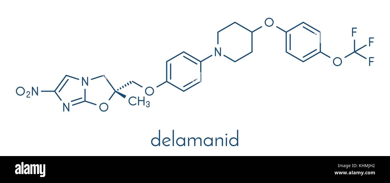 Delamanid la tuberculose - la molécule. formule topologique. Illustration de Vecteur