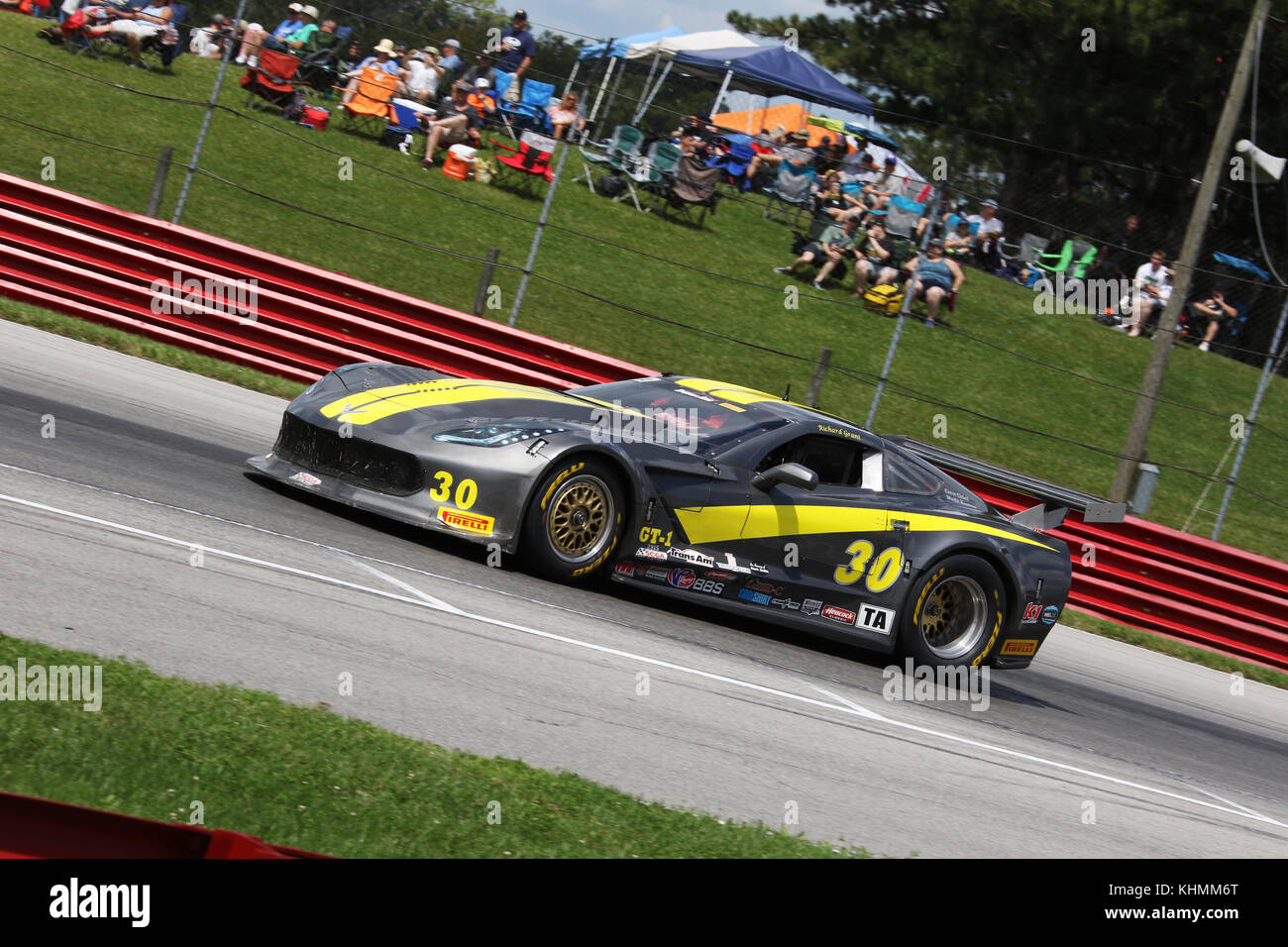 Voiture 30. Chevrolet Corvette. Richard Grant, pilote. Trans Am series. Mid-Ohio Sports Car Course. Lexington, Mansfield, Ohio, USA. Banque D'Images