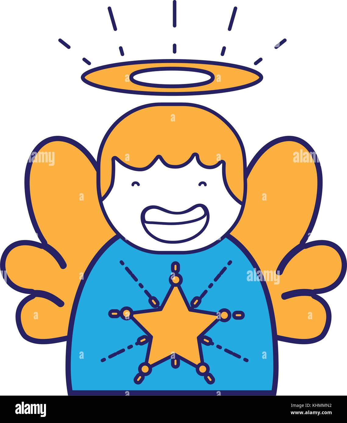 Cute ange avec des ailes et aureole design vector illustration Illustration de Vecteur