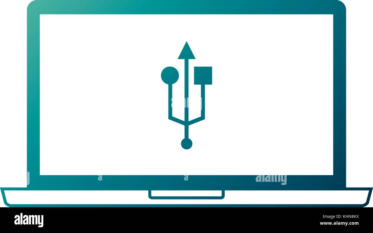Périphérique USB pour ordinateur portable écran gadget Illustration de Vecteur