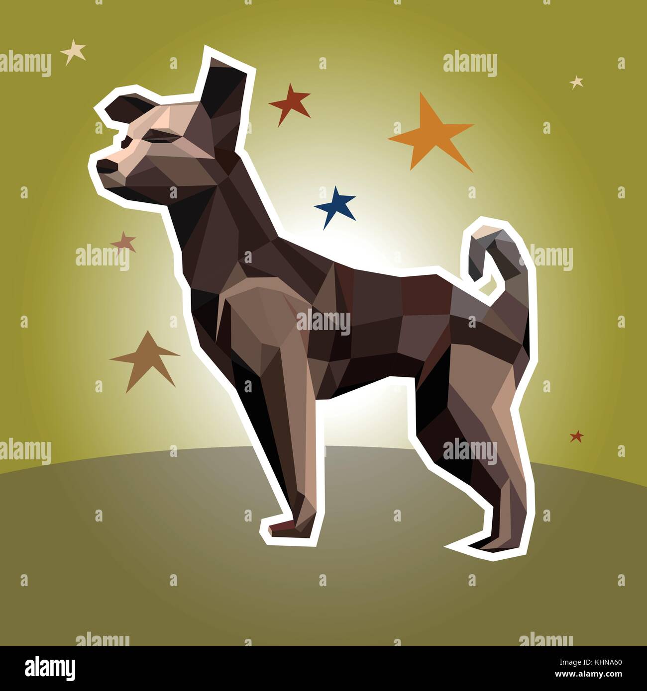 Chien dans style polygonal, vecteur illustration Illustration de Vecteur