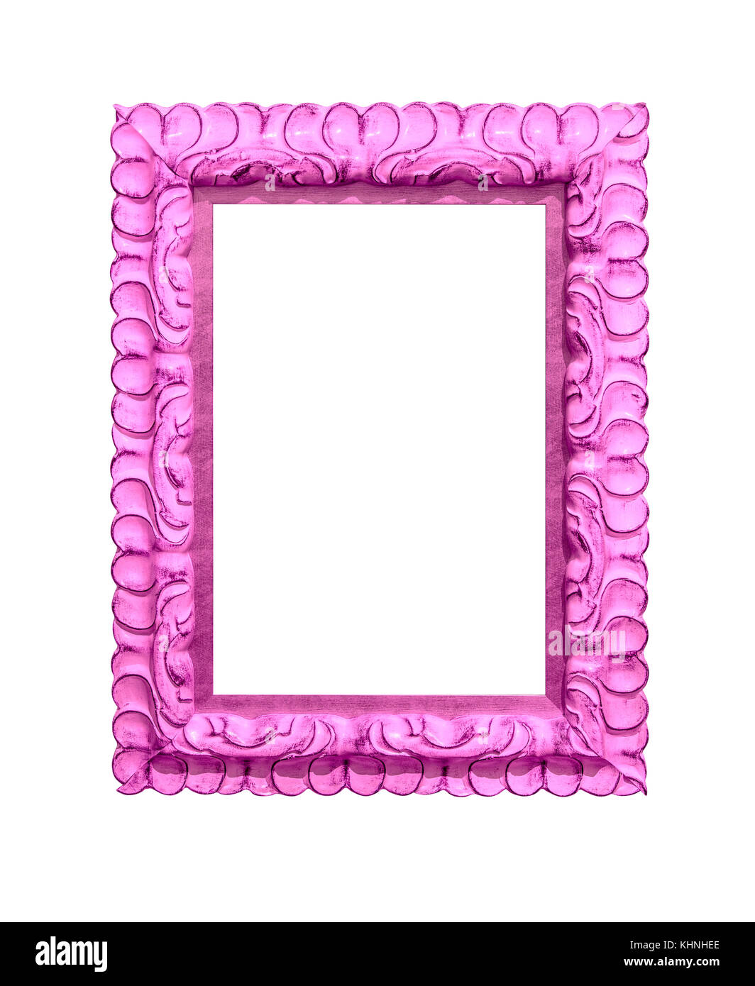 Vieux Rose frame isolated on white background with clipping path Banque D'Images