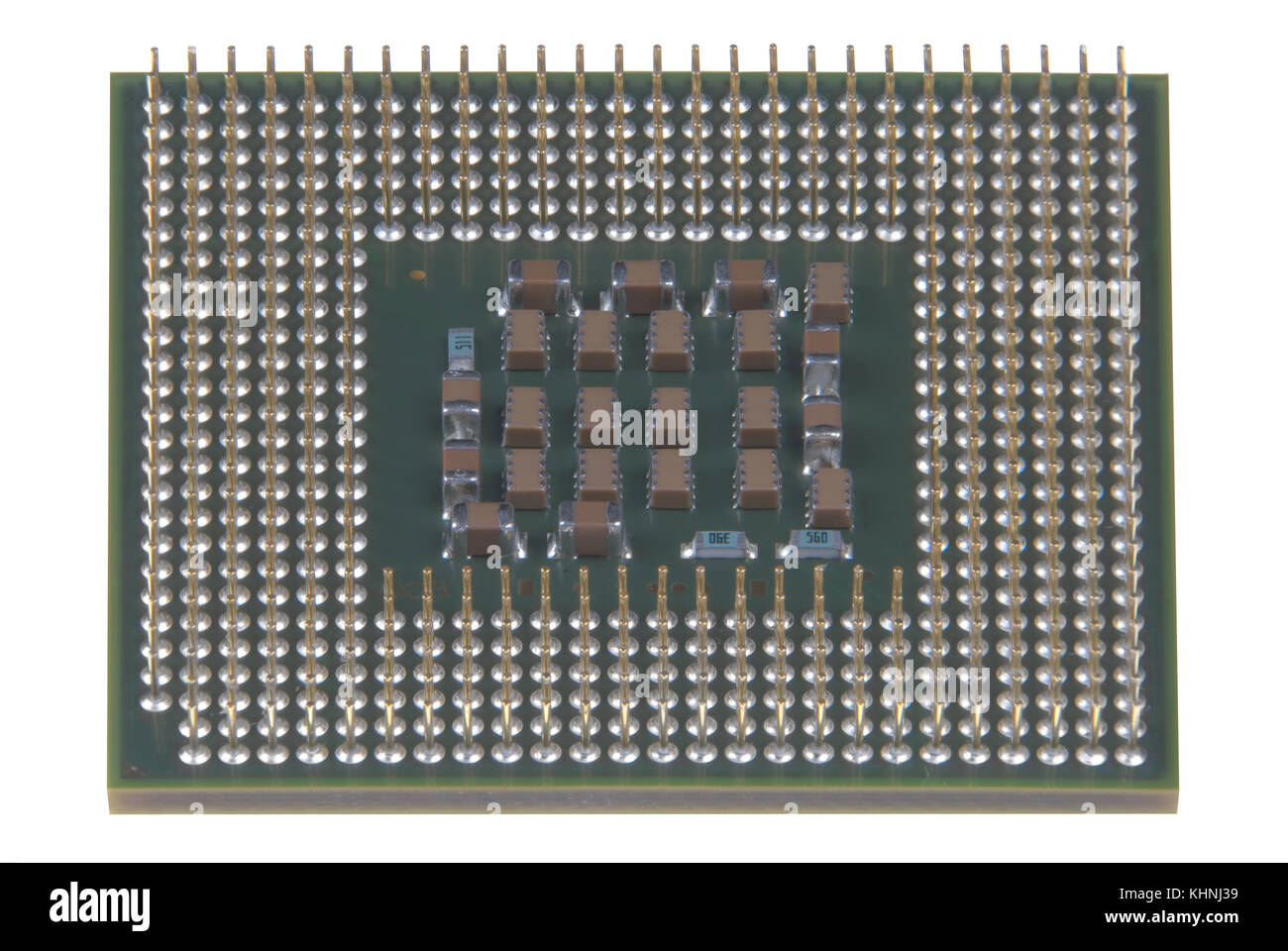 Processeur CPU sur fond blanc Banque D'Images