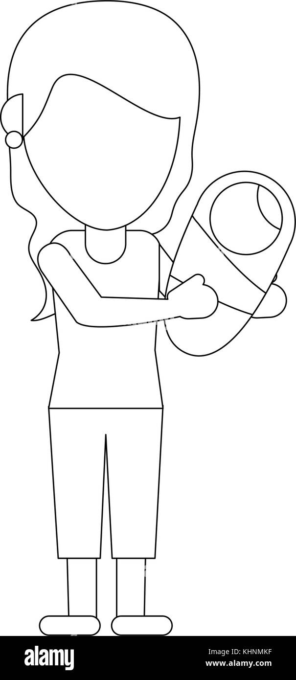 Woman with baby in arms Illustration de Vecteur