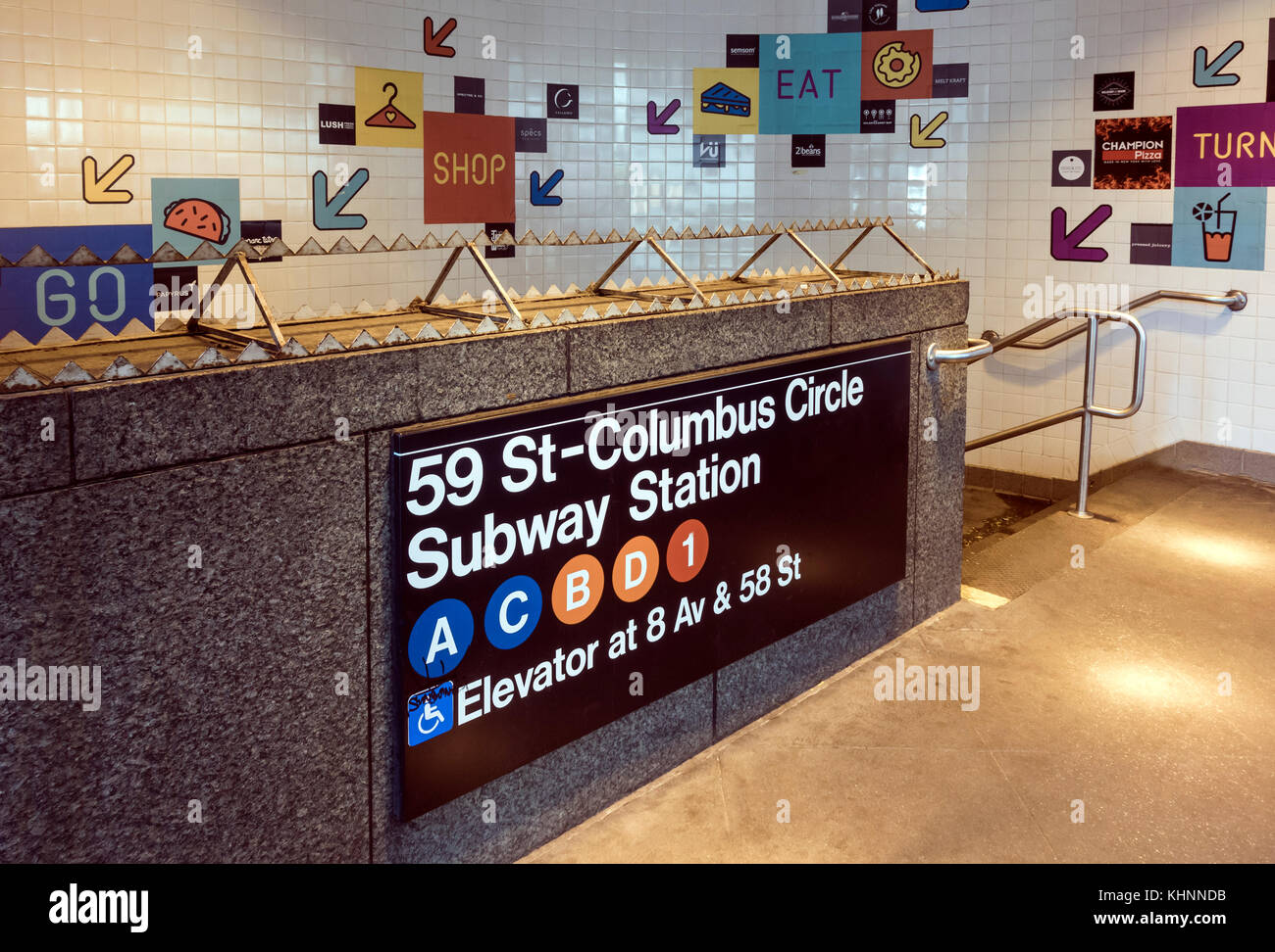 59th St - Station de métro Columbus Circle à New York Ville Banque D'Images