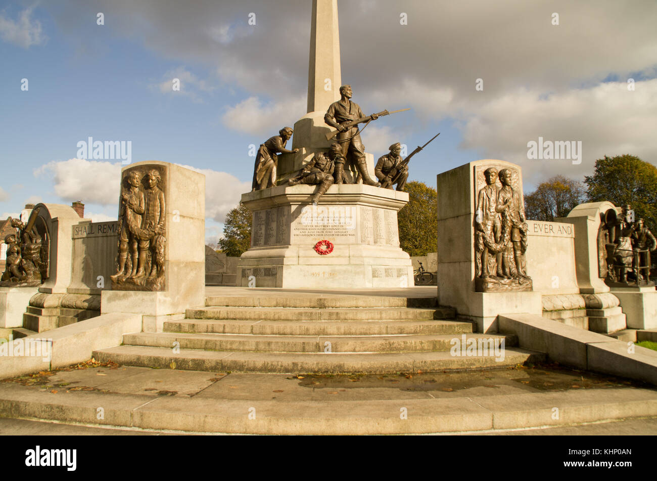 Port Sunlight Village modèle, le monument commémoratif de guerre Banque D'Images