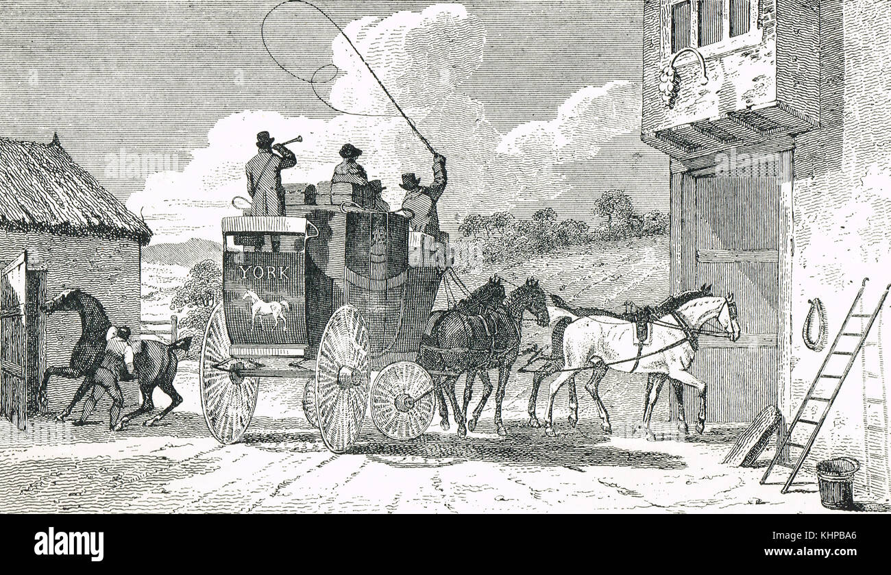 Le York High Flyer Coach, 1812 Banque D'Images