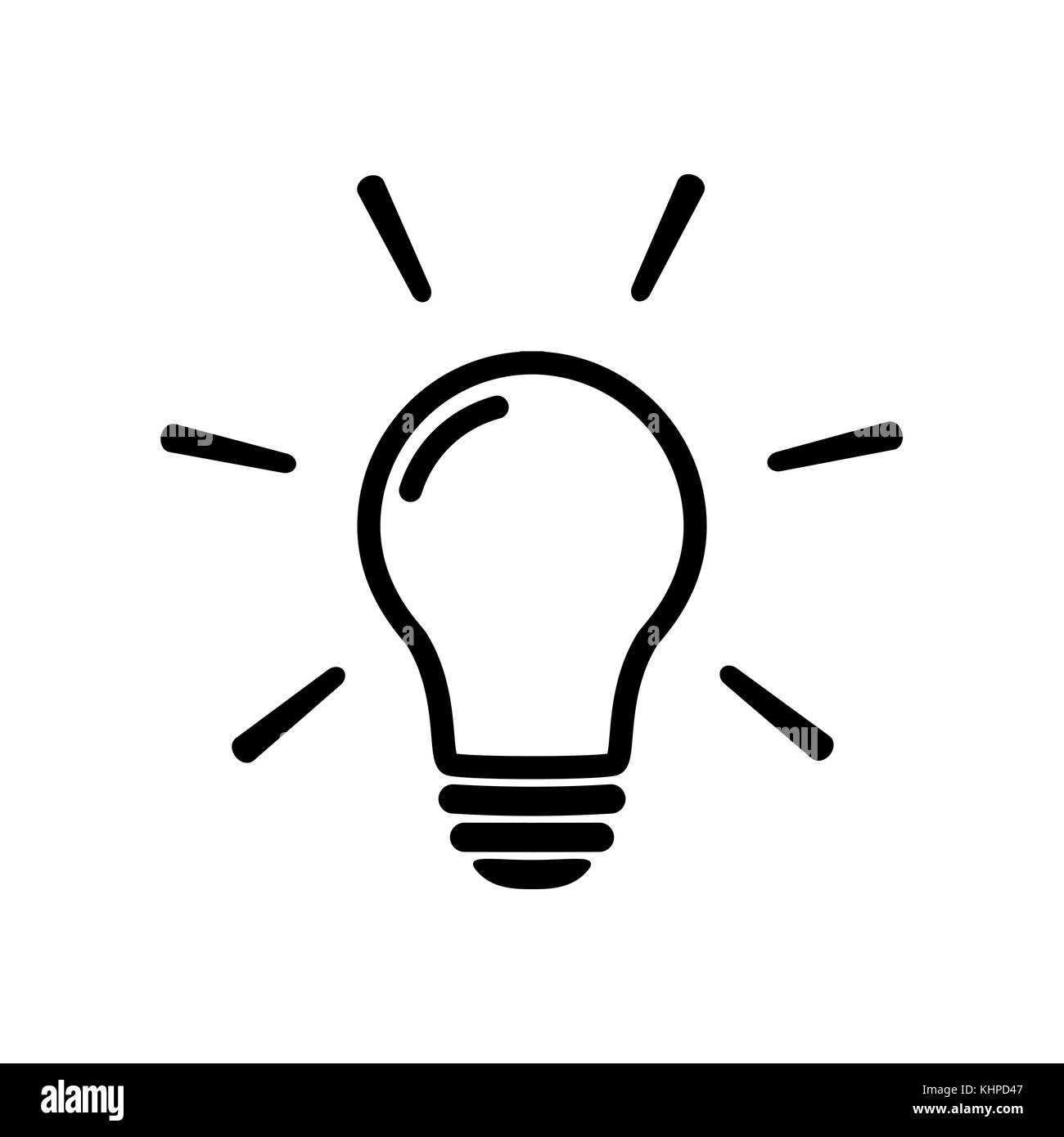 Icône ampoule isolé sur blanc. L'icône vecteur ligne ampoule. connexion